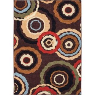 Well Woven Sydney Pop In and Out Circles Brown 5 ft. 3 in. x 7 ft. 3 in. Modern Area Rug 20685