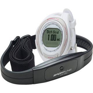 Sportline Elite Cardio 660 Women's Heart Rate Monitor Watch with Coded Strap, White