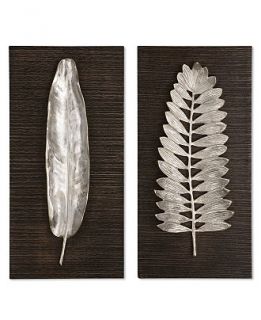 Uttermost Set of 2 Silver Leaves Wall Decor, 24 x 12   Wall Art