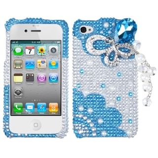 BasAcc Blue Butterfly Chain Diamante Case for Apple iPhone 4/ 4S