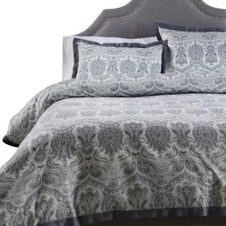 Surya Conthey Medallion and Damasks Duvet Charcoal, Ivory, Gray, Slate