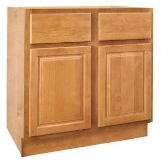 Home Decorators Collection Assembled 36x34.5x24 in. Sink Base Cabinet with False Drawer Front in Woodford Cinnamon SB36 WCN