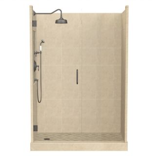American Bath Factory Panel Medium Fiberglass and Plastic Composite Wall and Floor Alcove Shower Kit (Actual: 86 in x 30 in x 60 in)