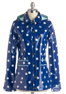 Rain Dots Keep Falling Raincoat  Mod Retro Vintage Coats