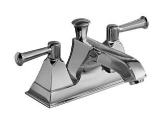 KOHLER K 452 4S CP 4" Centerset Memoirs Centerset Lavatory Faucet with Stately Design and Lever Handles Polished Chrome