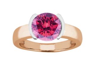 1.35 Ct Round Pink VS2/SI1 Diamond 18K Rose Gold Ring