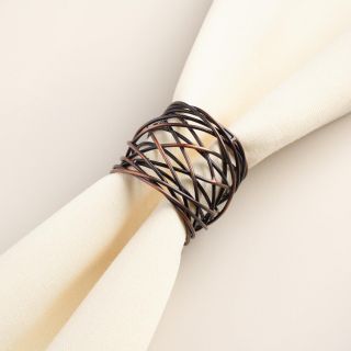 Woven Metal Napkin Rings, Set of 4