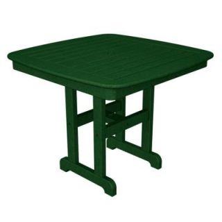 POLYWOOD Nautical 37 in. Green Patio Dining Table NCT37GR