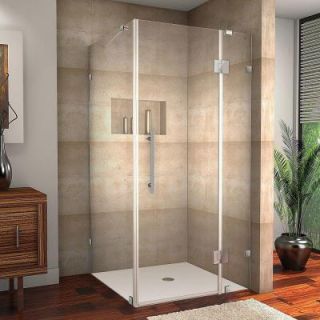Aston Avalux 34 in. x 72 in. Frameless Shower Enclosure in Stainless Steel with Self Closing Hinges SEN987 SS 34 10