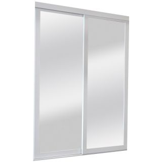 ReliaBilt Mirror/Panel Mirror Pine Sliding Closet Interior Door (Common: 60 in x 80 in; Actual: 60 in x 80 in)