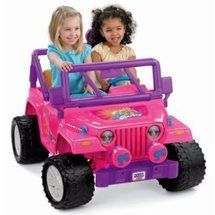 Fisher Price Power Wheels Barbie Jeep Wrangler Battery Powered Riding Toy