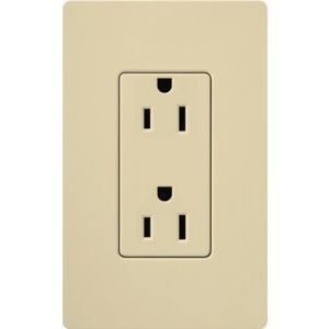Lutron CAR 15 IV Electrical Outlet, 15A Claro Decorator Receptacle   Ivory