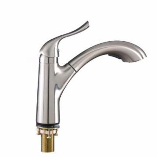 Kokols Single Handle Pull Out Sprayer Kitchen Faucet in Brushed Nickel 82H22 BN