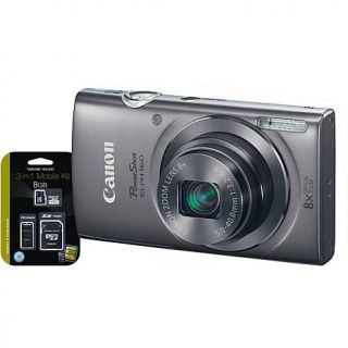 Canon PowerShot ELPH 160 20MP, 8X Optical Zoom Camera with 8GB Memory Card Kit   Silver   7785391