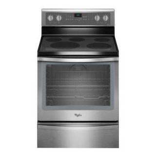 Whirlpool 30 in. 6.4 cu. ft. Electric Range with Self Cleaning Convection Oven in Stainless Steel WFE715H0ES
