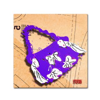 Bow Purse White on Purple by Roderick Stevens Painting Print on