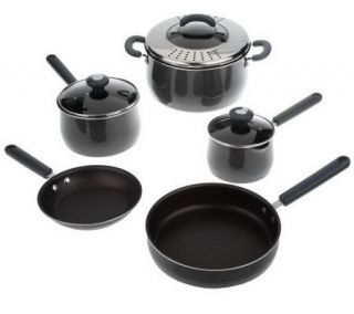CooksEssentials Porcelain Enamel 8 piece Cookware Set —