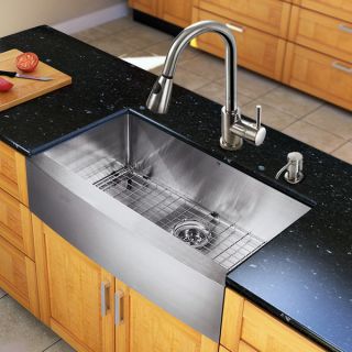 Vigo All in one 33 inch Farmhouse Stainless Steel Kitchen Sink and