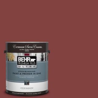 BEHR Premium Plus Ultra 1 gal. #S H 170 Red Brick Satin Enamel Exterior Paint 985301