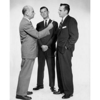 Businessman pointing at another businessman Poster Print (18 x 24)