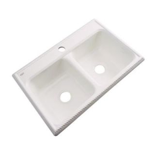 Thermocast Seabrook Drop In Acrylic 33 in. 1 Hole Double Bowl Kitchen Sink in Biscuit 49103