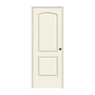 JELD WEN 24 in. x 80 in. Molded Smooth 2 Panel Arch French Vanilla Hollow Core Composite Single Prehung Interior Door THDJW137000623