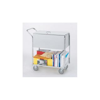 Security Medium File Cart with Casters and Locking Top