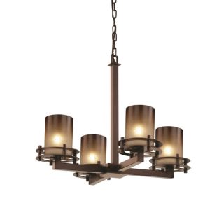 Cambridge 5 Light Rubbed Oil Bronze 24 in. Chandelier with White Glass