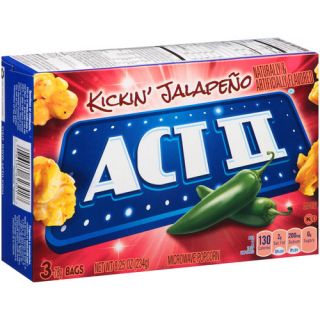 Act II Kickin' Jalapeno Microwave Popcorn, 8.25 oz, 3 count