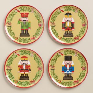 Melamine Nutcracker Plates, Set of 4