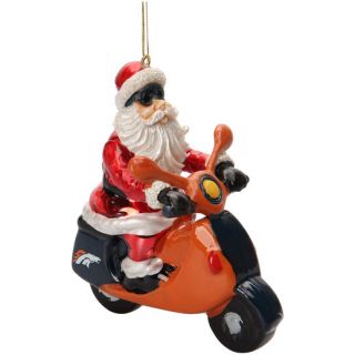 Denver Broncos Santa Gets There Scooter Ornament