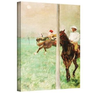 ArtWall 'Jockeys Before the Race' by Edgar Degas Painting Print on Wrapped Canvas