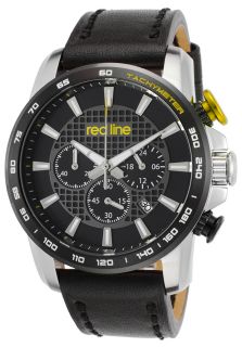 Fastrack Chrono Black Genuine Leather, Dial and Bezel Yellow Accent