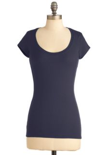 What's the Scoop Neck Tee in Navy  Mod Retro Vintage Short Sleeve Shirts