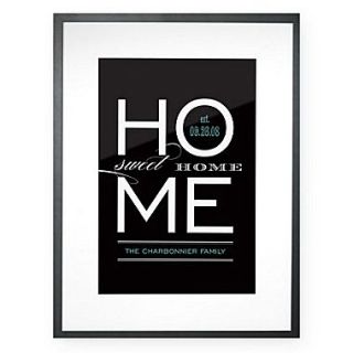 Checkerboard Personalized Sweet Home Framed Textual Art; Black