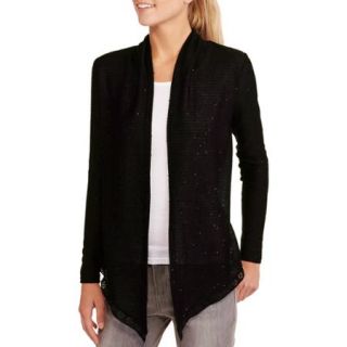 Samantha Rose Women's 2 Fer Cardigan with Suede Trim