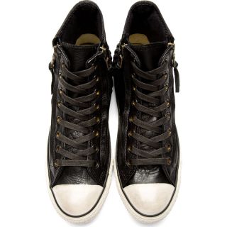 Converse by John Varvatos Black Leather Double Zip Chuck Taylor All