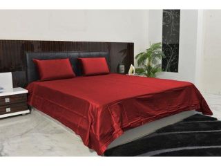 Fine Quality Solid Sheet set of 400TC Burgandy Queen with 27" Deep Pocket 100% Egyptian Cotton