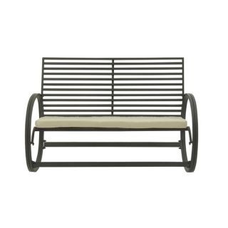 Great Outdoors Black All weather Tin And Fabric Rocking Bench