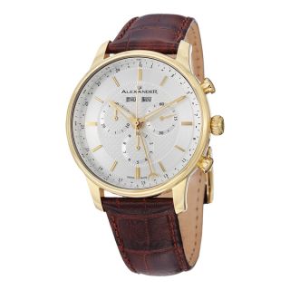 Alexander Mens A101 03 Chieftain Silver Dial Brown Leather Strap