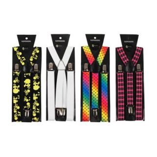 Bundle Monster Skinny Braces X/Y Back Unisex Adjustable Clip Suspenders 4 Set A