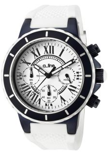 Marina Chronograph White Silicone and Dial Navy Blue IP SS