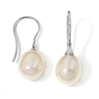 Imperial Pearls 9 10mm Cultured Freshwater Pearl 14K White Gold Hooked Drop Ear   7870224