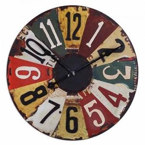 Uttermost 6675 Vintage License Plates 29" Wall Clock