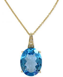 EFFY Blue Topaz (8 1/3 ct. t.w.) and Diamond Accent Pendant Necklace