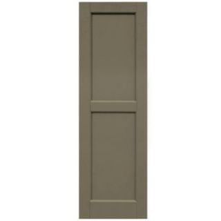 Winworks Wood Composite 15 in. x 48 in. Contemporary Flat Panel Shutters Pair #660 Weathered Shingle 61548660