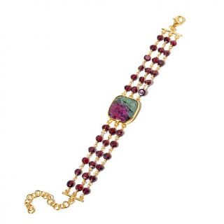 Rarities: Fine Jewelry with Carol Brodie Zoisite and Garnet Vermeil 7" Bracelet   7911113
