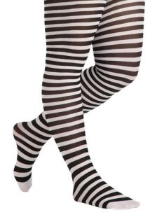 Starlet and Stripes Tights in White   Plus Size  Mod Retro Vintage Tights