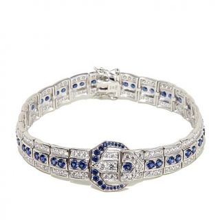 Victoria Wieck 7.55ct Absolute™ and Created Sapphire Buckle Design Sterli   7729278