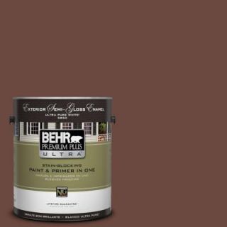 BEHR Premium Plus Ultra 1 gal. #S G 750 Chocolate Sprinkle Semi Gloss Enamel Exterior Paint 585301